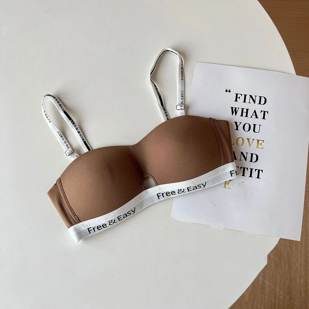 Sweet Hollow Out Wireless Bra Letter Shockproof Brassiere for Women Close-fitting Anti-sagging Push Up Underwear Sports