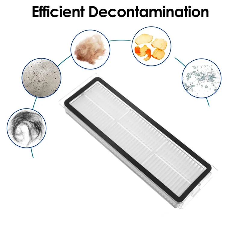 Dreame W10pro 로봇 진공 청소기 부품 교체-AT30 용 청소 브러시가있는 9 PCS HEPA 필터