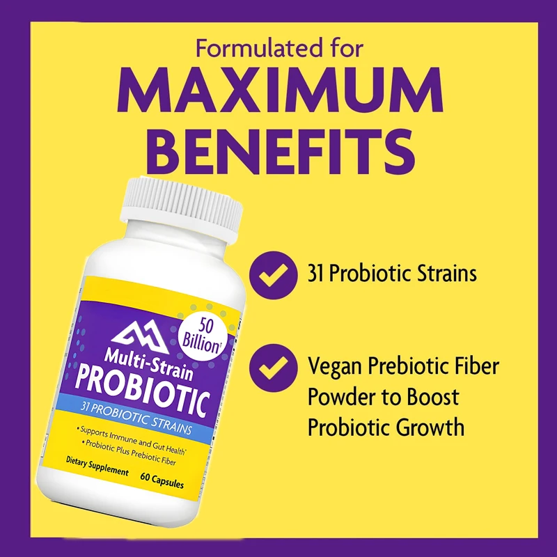 

50 billion colony units - Intestinal health, immune support, digestion, Lactobacillus acidophilus, prebiotics and probiotics