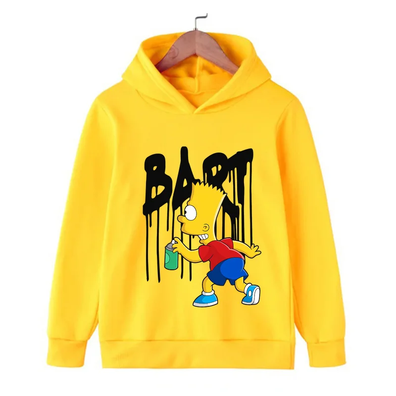 kids clothes boy Hoodies The Simpsons Cartoon Fashion girls Sweatshirt Female Kawaii Clothes Autumn Winter Streetwear Pullover