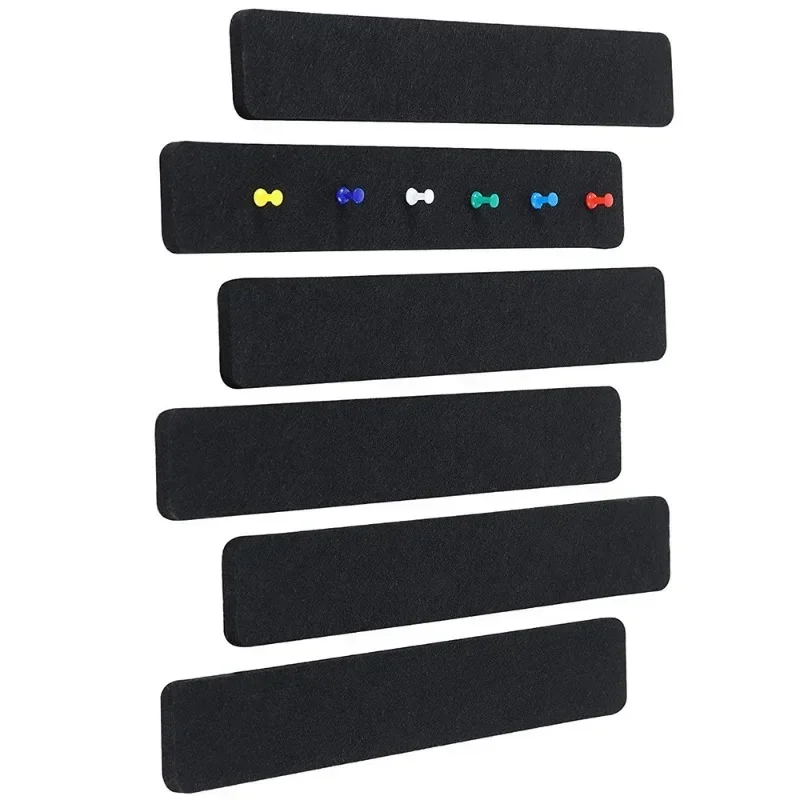 6Pcs+35Pins Frameless Cork Bulletin Board Strips for Home Refrigerator Office Decoration Message Board Cork Board Wall Stickers