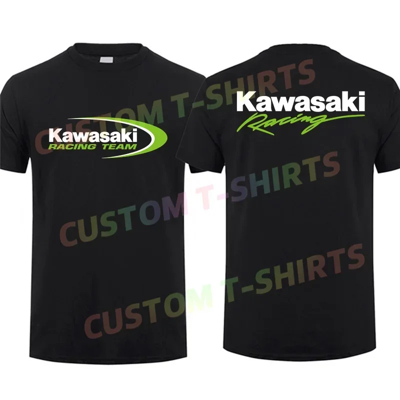 

2024 Men T Shirt Casual Kawasakis Racing Team T-shirt Graphic Summer Sports Short Sleeves 100% Cotton Streetwear S-3XL Cool Tee