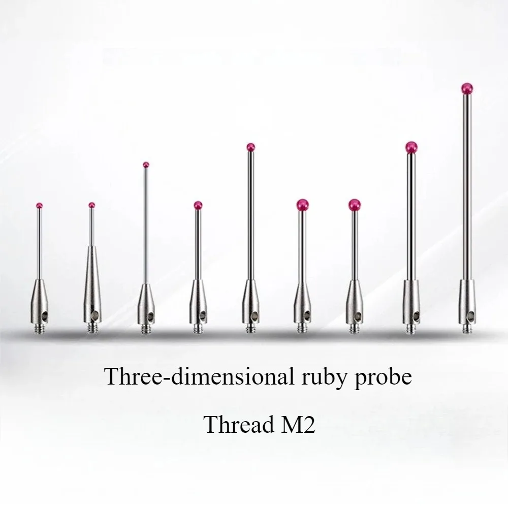 1 piece M2 of ruby tungsten carbide CMM thread CNC measuring probe; pointed contact ball headCNC precision measurement