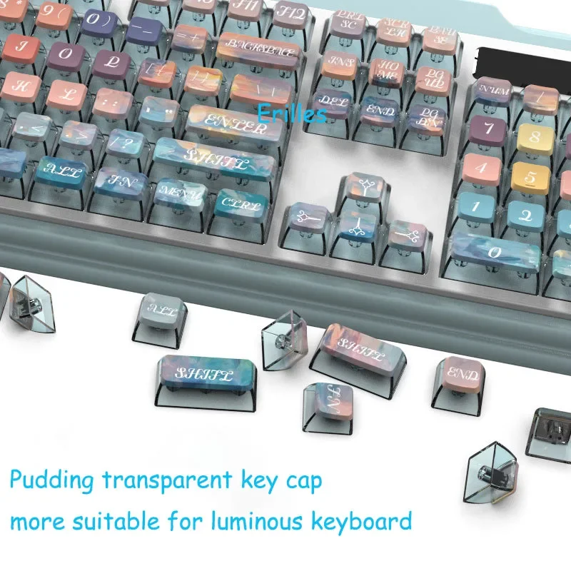 116 Keys ASA PBT Key Cap Backlit for Mx Profile Mechanical Keyboard Kit Keycaps Pudding Keycap for GMK87 GMK81 GMK67 K617 M87