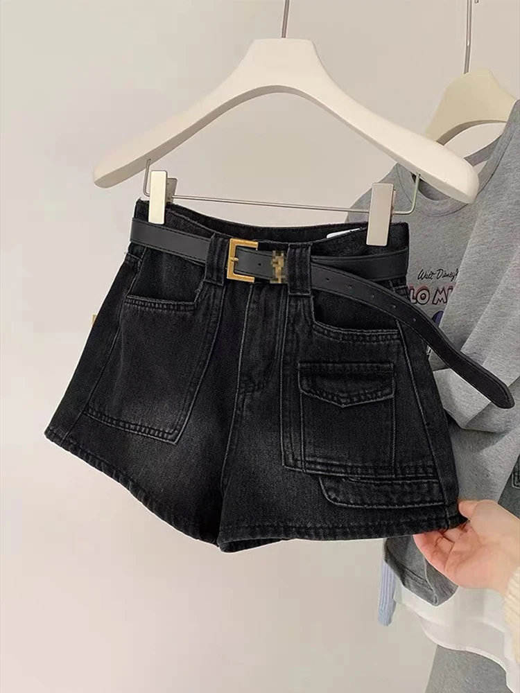 Summer 2025 New Design High Waist Loose Women's Denim Shorts Multi-Pocket A- Line Casual Comfortable Fashion Shorts