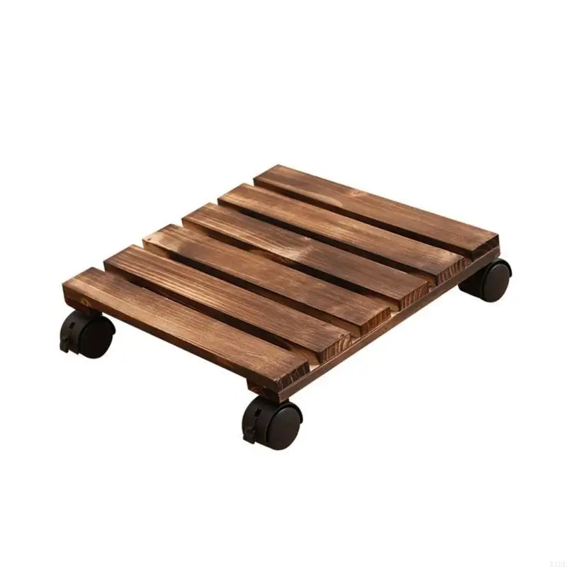 

Wood Plant Stand with Wheels Heavy Duty Rolling Plant Stand Plant Roller with Casters Strong Plant Roller Stand KXRE