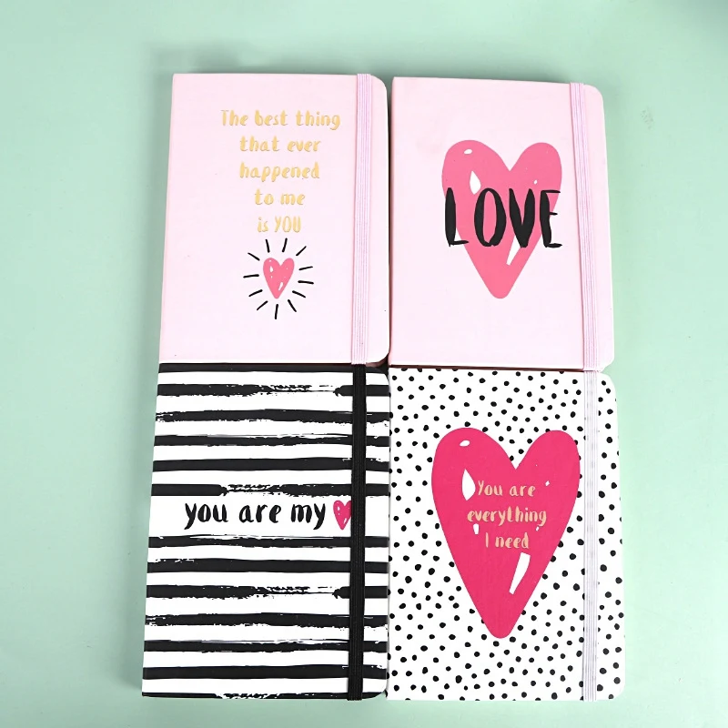 4 PCS Notebooks A6 Lined Paper Note Books 96 Sheets (192 Pages) Love Journal Notebooks For Work Office School Home