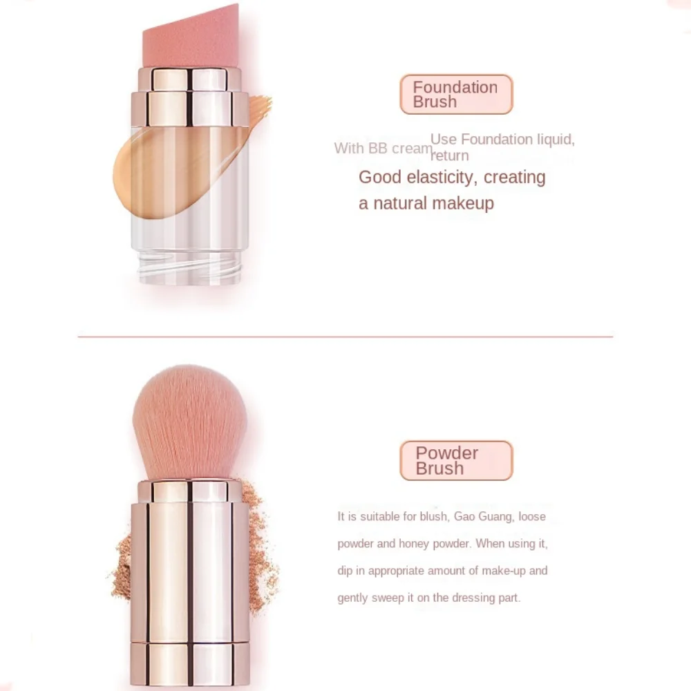 Pennello per trucco 5 in 1 Pennello per correttore antipolvere multifunzionale Applicatore per ombretto Pennello per labbra Lucidalabbra per donna