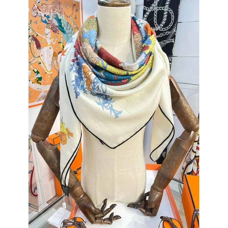 Scarf Women Hijab Square Cashmere Stole Head Wrap Scarves For Ladies Pashmina Thailand New Arrivals 2024 Popular Horse Wrap