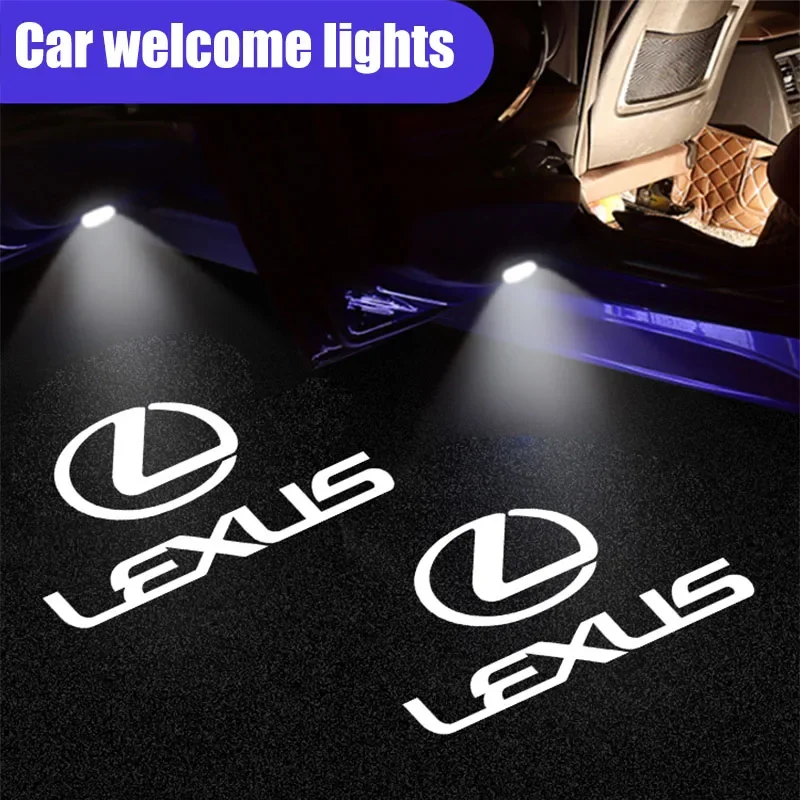 Car Door Welcome Light Logo Projector Lights Accessories For Lexus F SPORT ES RX NX LS UX LM LX GX LC RZ IS CT GS RC HS SC TX LB