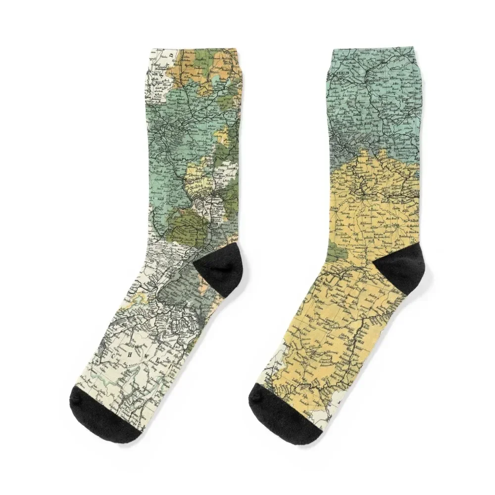

Vintage Map Socks hockey soccer anti-slip moving stockings Christmas Socks Men Women's