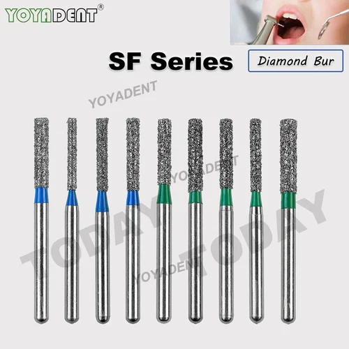 Imagen 1 del producto Fresas dentales tipo SF, fresas dentales de diamante, fresas dentales de alta velocidad FG 1,6mm, herramientas de dentista, 10 Uds.