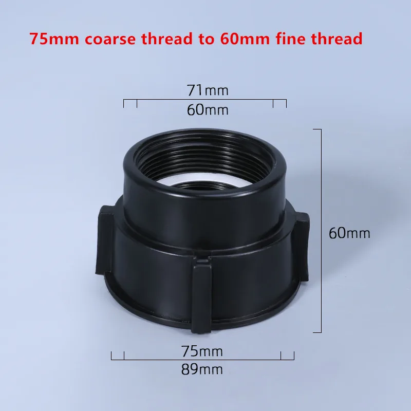 Durable DN50 Valve Adapter IBC Tank Fitting 75mm coarse thread to 60mm fine thread Garden Hose Connector