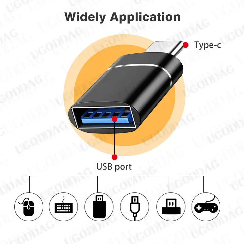 Type C To USB 3.0 OTG Adapter USB C Male To USB Female Converter for Macbook Air Pro Samsung S21 Xiaomi Huawei C Mouse OTG Plug image 6