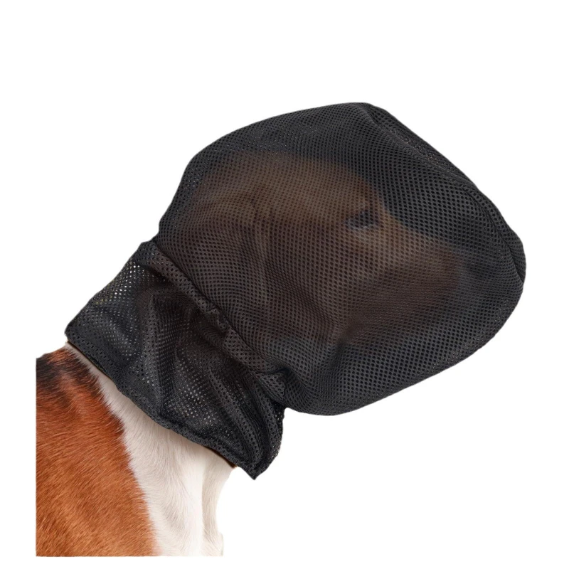 

The dog mask protects the dog's eyes, nose and ears from irritation and prevents excessive inhalation of grass dust