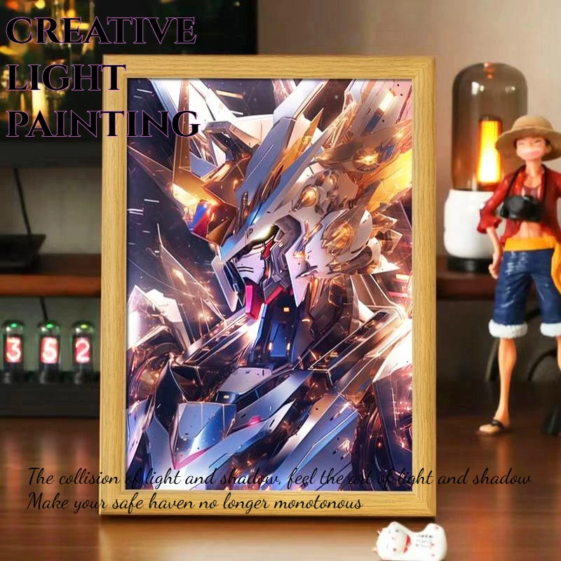 

Creative lamp painting acrylic mecha trend fashion illuminate dark art decoration night light photo frame table setting classic