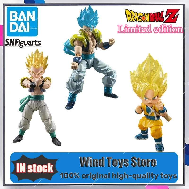 En stock Bandai S.H.Figuarts SDCC Dragon Ball Super Saiyan God Super Saiyan Gogeta Gotenks Mini Son Goku Daima Figurine d'action