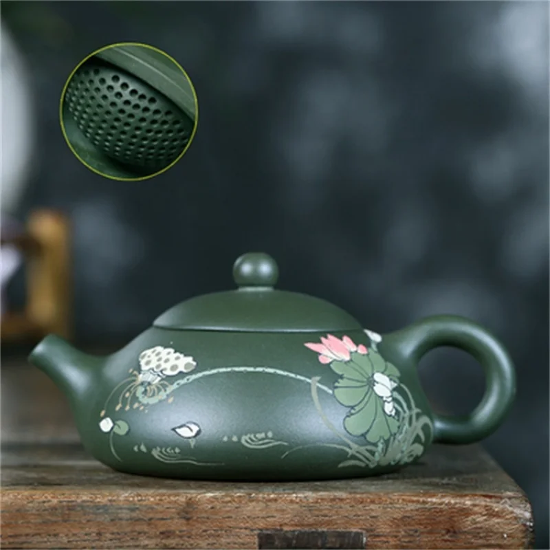 

Yixing Original Green Clay Fully Handmade Purple Clay Teapot Inner Seal Tea Pot Republic of China Green Clay Dongpo Stone Ladle