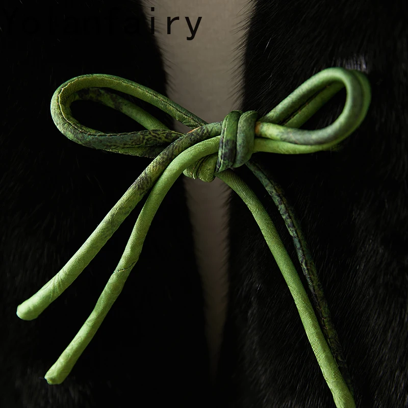 YOLANFAIRY Natural Fur Coat Woman Autumn Winter Warm Whole Mink Fur Jackets for Women Luxury 2025 Black Real Fur Jacket Abrigos