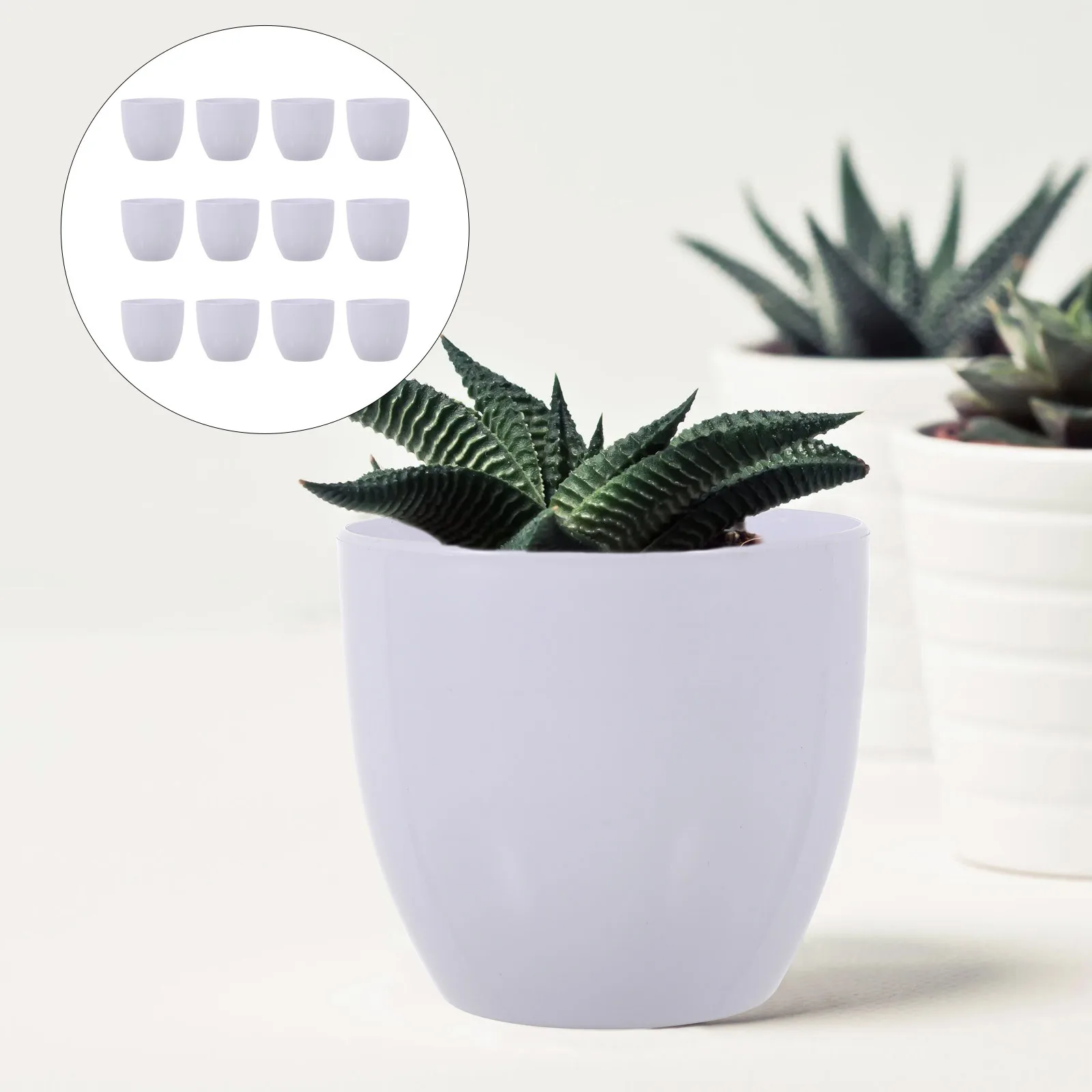 

12 pcs Plastic Flower Pot European Style Lightweight Plant Container For Succulents Bonsai Indoor Outdoor Garden Home Decor