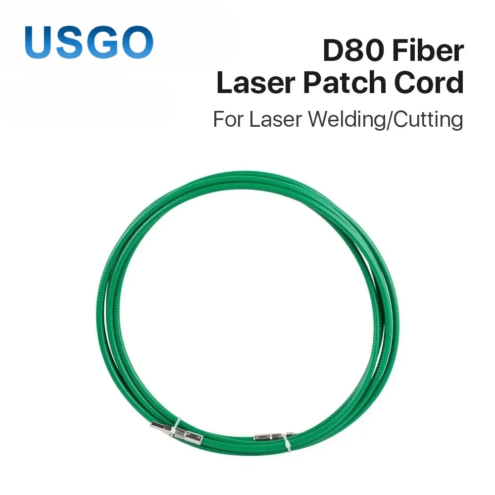 USGO 1064nm D80 Fiber Laser Patch Cord Cable 5M M8 Thread Energy Transmission Wire for Laser Cutting Welding Machine
