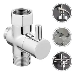 G1/2in 3 Way Brass Diverter Valve T-Adapter Converter Chrome For Shower Head For Diverter Bath Toilet Sprayer Shower Head