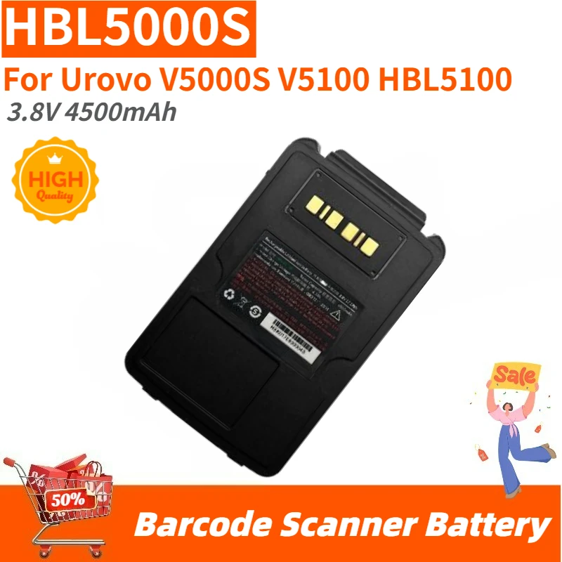

High Quality 3.8V 4500mAh HBL5000S Barcode Scanner Battery For Urovo V5000S V5100 HBL5100 Brand New Replacement Battery