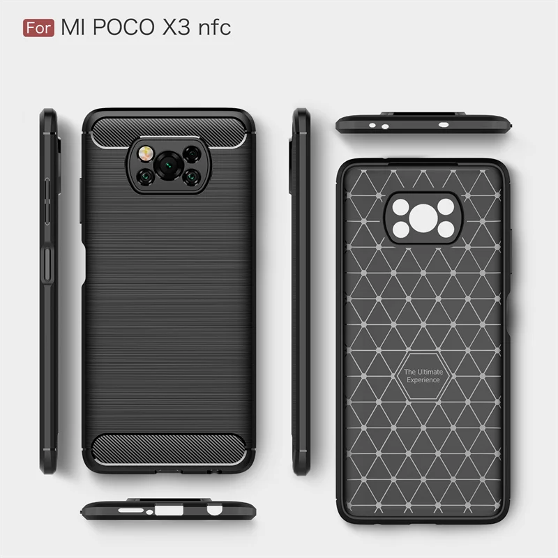 For Xiaomi PocoPhone X3Pro Case Matte Carbon Fiber Soft Cover For Poco X 3 X3 Pro NFC PocoX3Pro Silicone Shockproof Coque Fundas