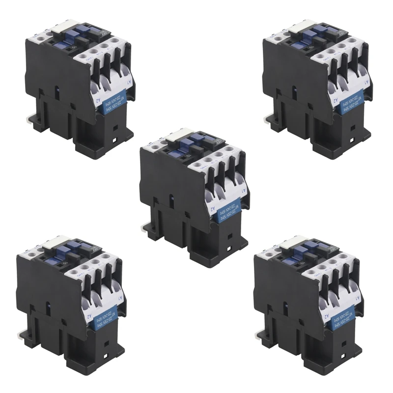 5X Power AC Contactor 1NO AC 220V 50/60Hz Coil Motor Starter Relay 32A 3-Phase-Pole