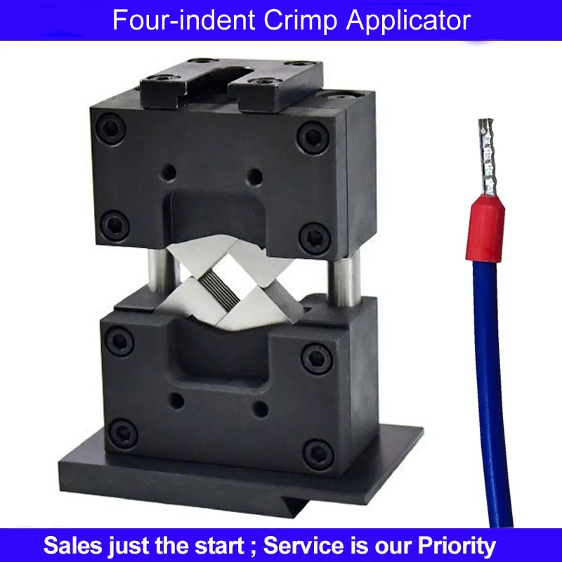 High Precision Four-indent Crimp Applicator for Tubular Terminals Bootlace Ferrules Crimping Machine Mold Die Set for 0.5-35mm2