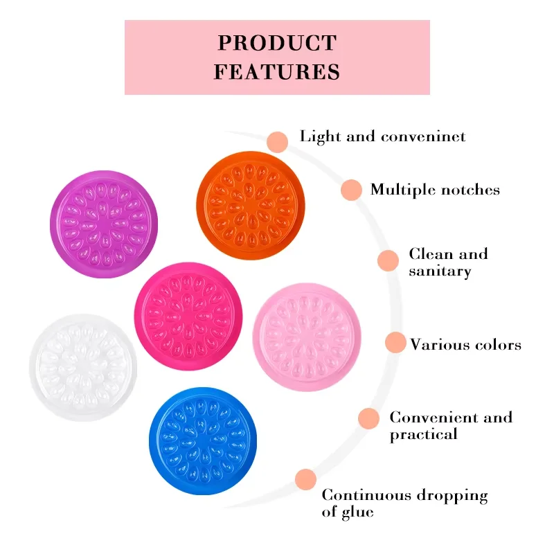 SENSE LASHES 10pcs Lash Glue Well Holder Tray Flower Shape Adhesive Pallet Eyelashes Extension Supplies Makeup Tool
