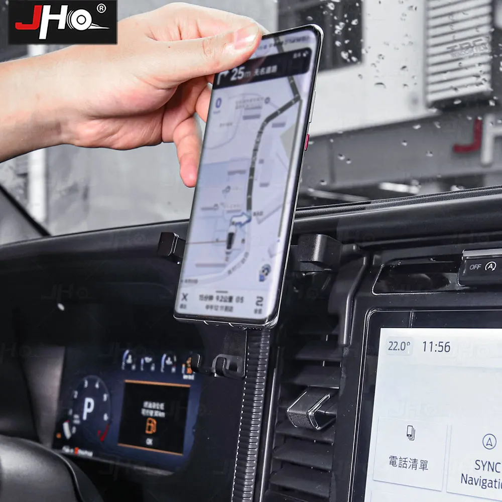

Car Black Phone Holder Mount Air Vent Phone Support Rotatable Clamp for F150 Raptor R 2024 2025 Interior Accessories