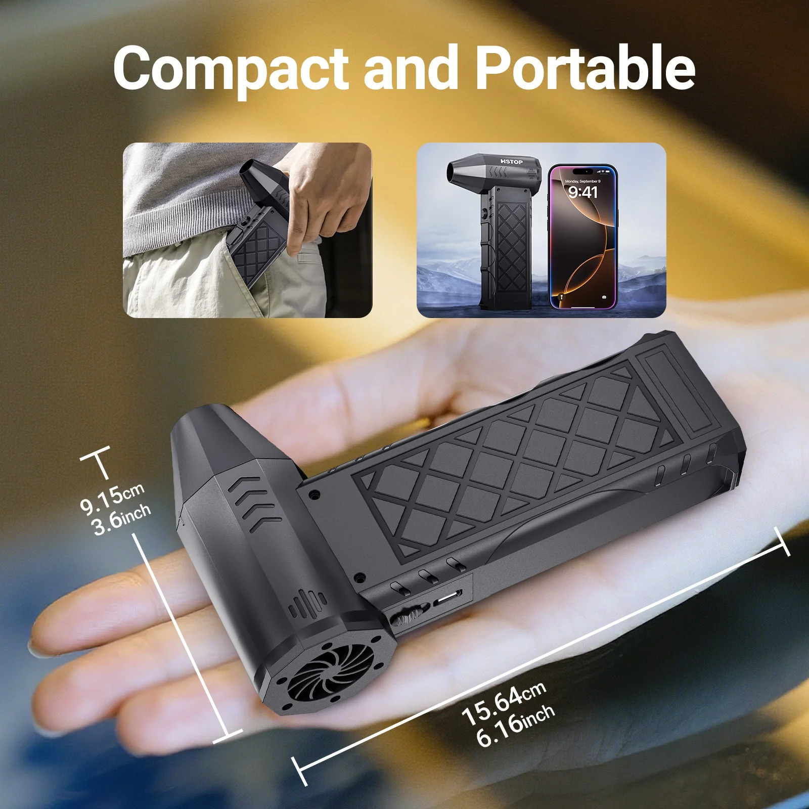 مروحة تربو محمولة مروحة تبريد شخصية USB قابلة للشحن مروحة نفاثة صغيرة في الهواء الطلق مروحة التخييم تنظيف للسيارة/الكمبيوتر/إزالة الثلوج #6