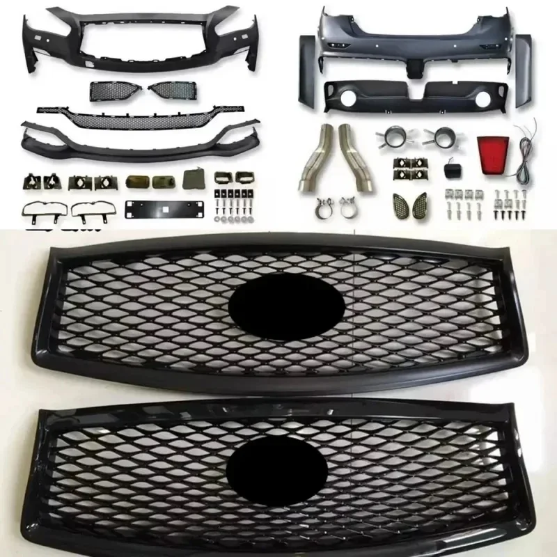 Styling Hot Selling Q50 Front Rear Bumper Grille Fog Frame Lip Exterior Body Parts Mods 4