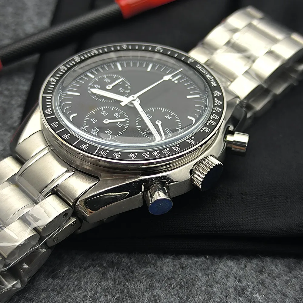 

Мужские часы 40 мм с хронографом VK63, часы из нержавеющей стали, сапфировое стекло, кварцевый механизм