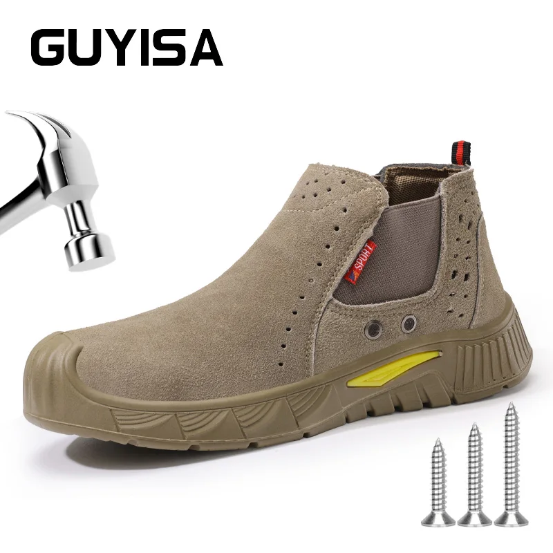 GUYISA Steel Toe Cap Anti-smashing And Anti-piercing Safety Shoes Waterproof