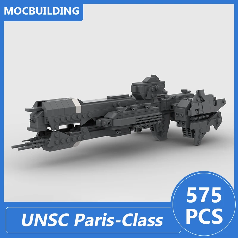 Midi Scale UNSC Paris-Class Heavy Frigate Model Moc Building Blocks Diy Assemble Bricks Space Collection Display Xmas Toys Gift