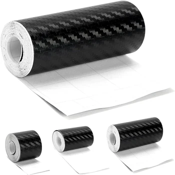 Samochodowe osłony krawędzi drzwi Osłona progu drzwi Czarna wodoodporna folia antykolizyjna z włókna węglowego 3D Naklejki na listwę zarysowania Tap