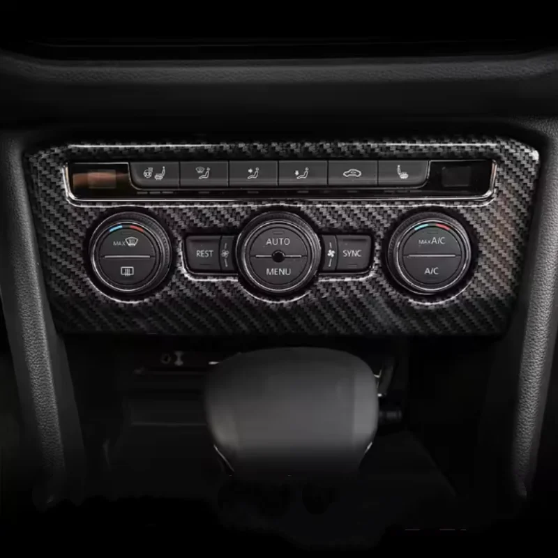 For VW Volkswagen Tiguan L mk2 2017-2022 Central control air conditioning knob panel decoration carbon fiber patch accessories