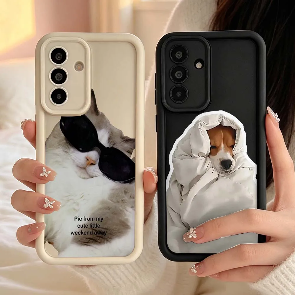 Cat Wearing Sunglasses Gift For Samsung Galaxy A04 M17 A57 A06 A07 A17 A26 A36 A14 A15 A16 Eye Ladder Phone Case