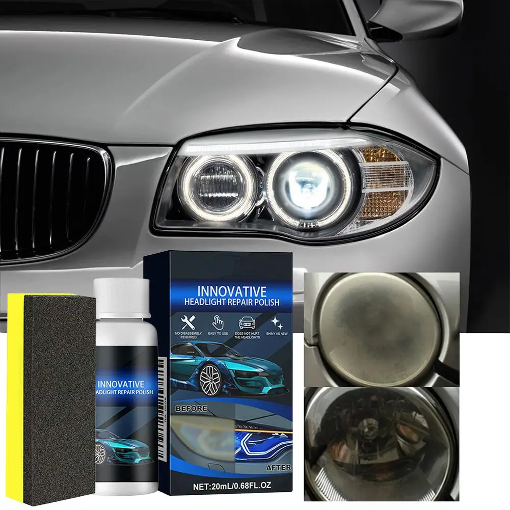Ultra Headlight Restoration Kit Contains Sponge Brush Taillights, On Heavy-Duty Lenses Headlights, Restoration Plastic Use E6T8