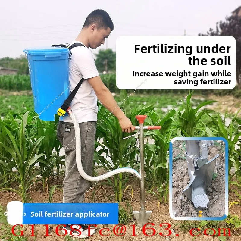 Manual Granular Fertilizer Applicator  for Farm Corn Cane Plants Garden with Backpack Bag