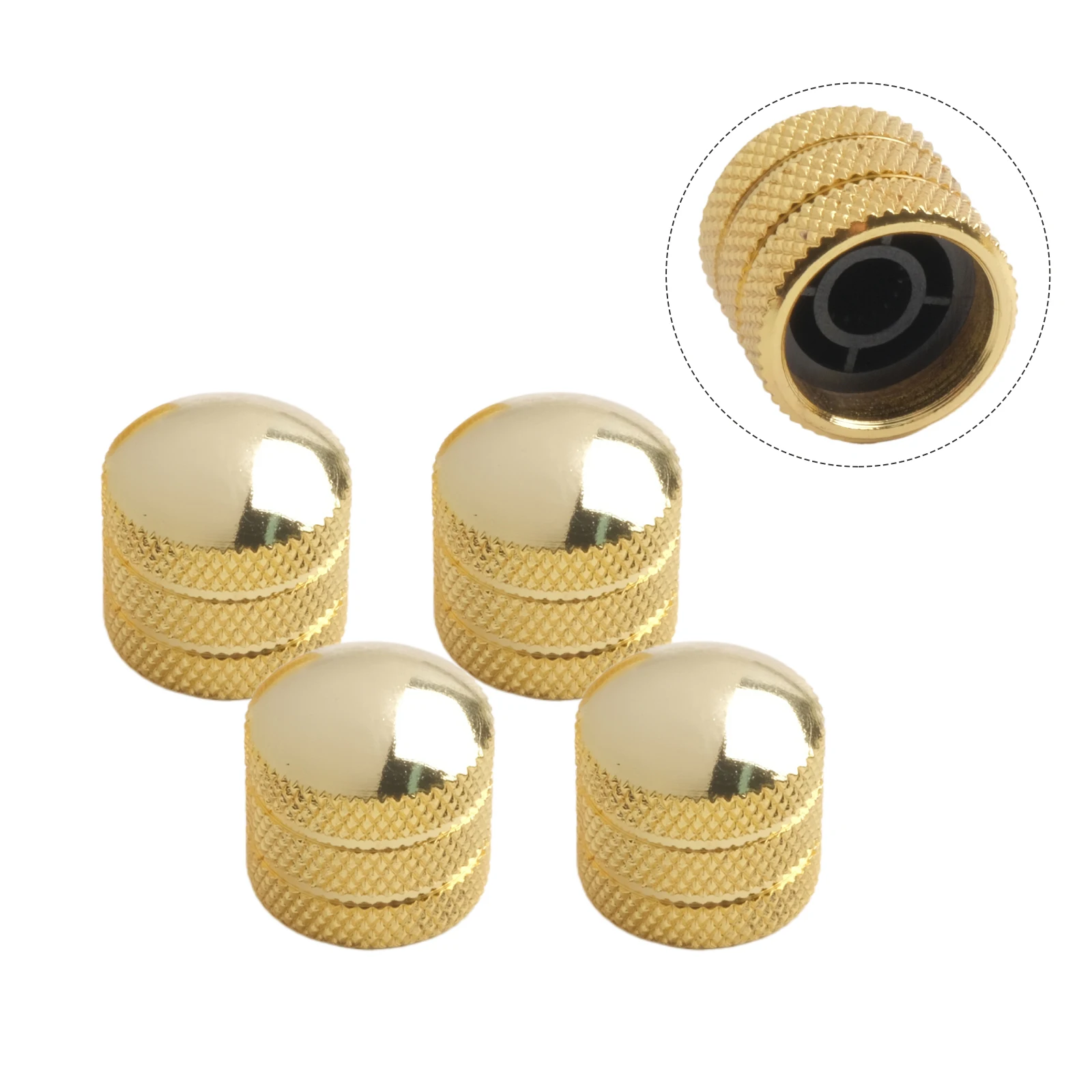 Plated Guitar Knobs Electric Bass Knobs Easy To Install High-quality Metal Smooth Tone Control Single Size Diameter 18.5mm