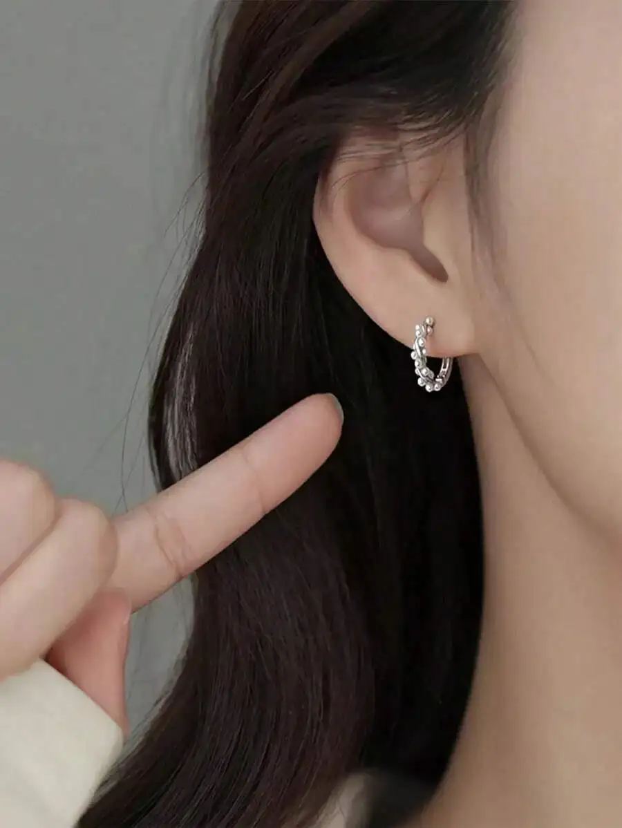 

1 Pair(2pcs) Korean Fresh Sweet Fashion Pearl Earrings, Elegant Design Pearl Ear Rings For Women Valentine's Day Accessories