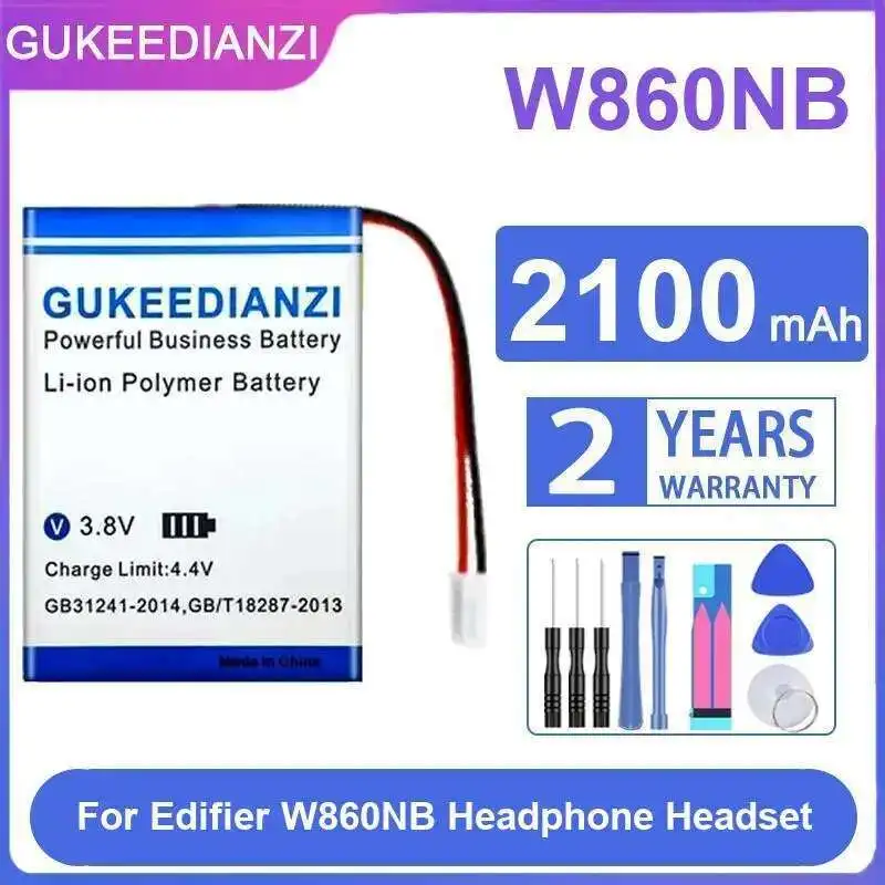

Беспроводная Bluetooth-батарея для гарнитуры с шумоподавлением для наушников Edifier W860NB, высокая емкость 2100 мАч