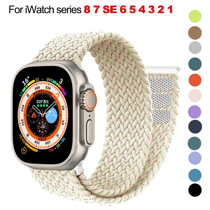 Braided Solo Loop strap For Apple watch ultra 49mm 44mm 45mm 40mm 41mm 42mm correa bracelet iWatch series 8 7 SE 6 5 4 3 strap