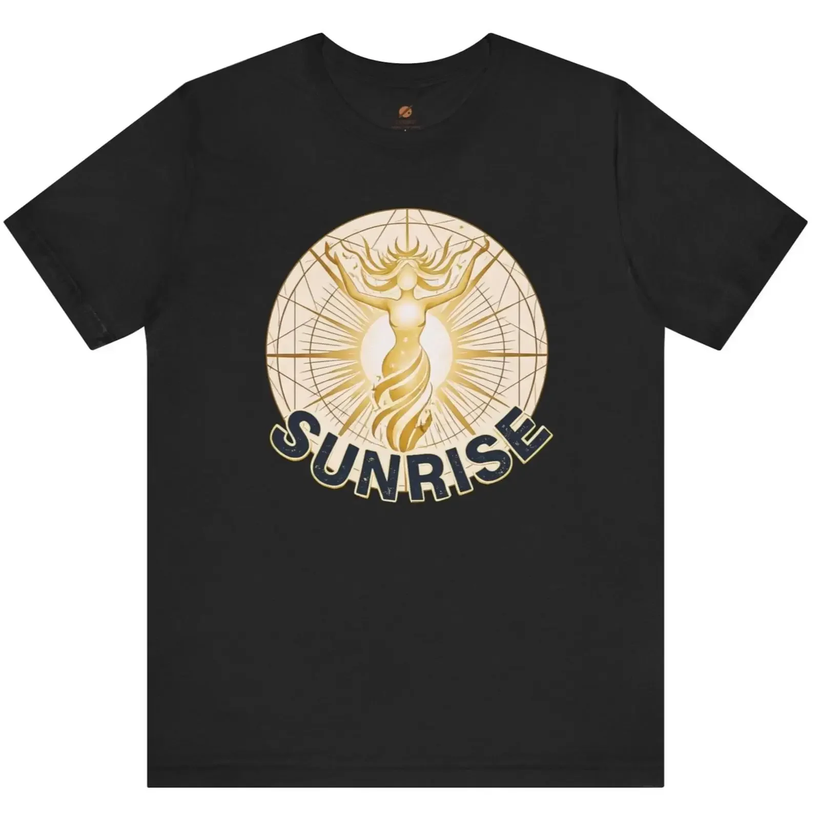 T-shirt vintage doré soleil, motif rayon de soleil rétro, pour la méditation et la pleine conscience, unisexe, doux, délavé, pour le quotidien