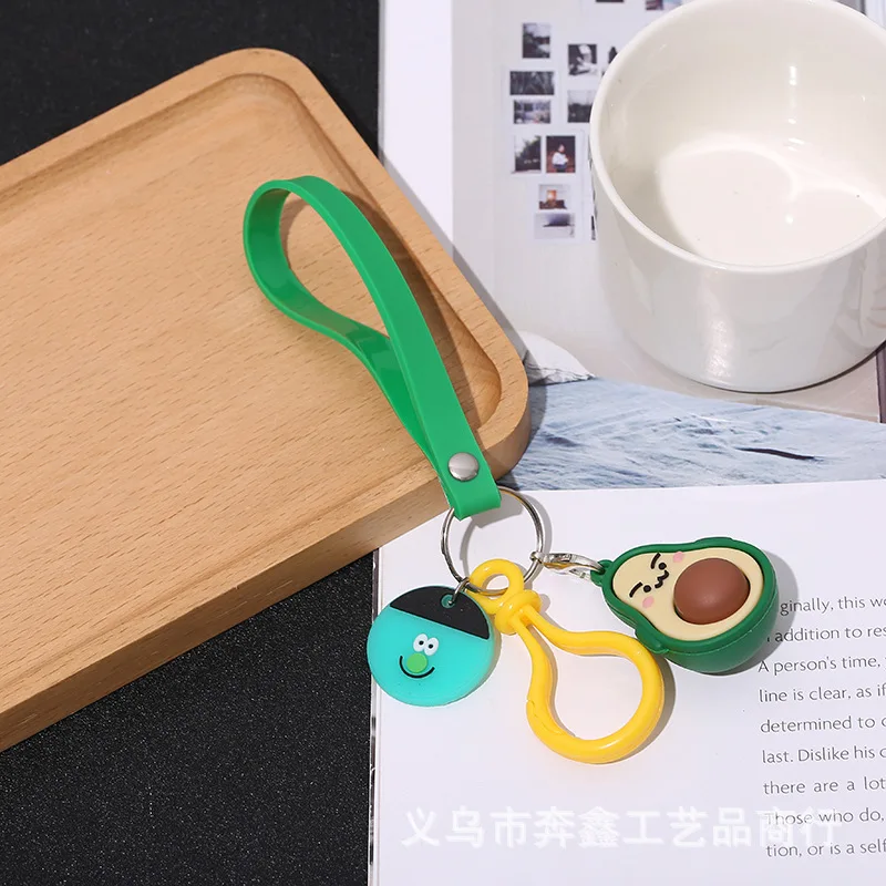 قلادة سلسلة مفاتيح من مينسو الأفوكادو، دمية كرتونية، هدية صغيرة مبتكرة ولطيفة للأطفال، قلادة سلسلة مفاتيح حقيبة مدرسية