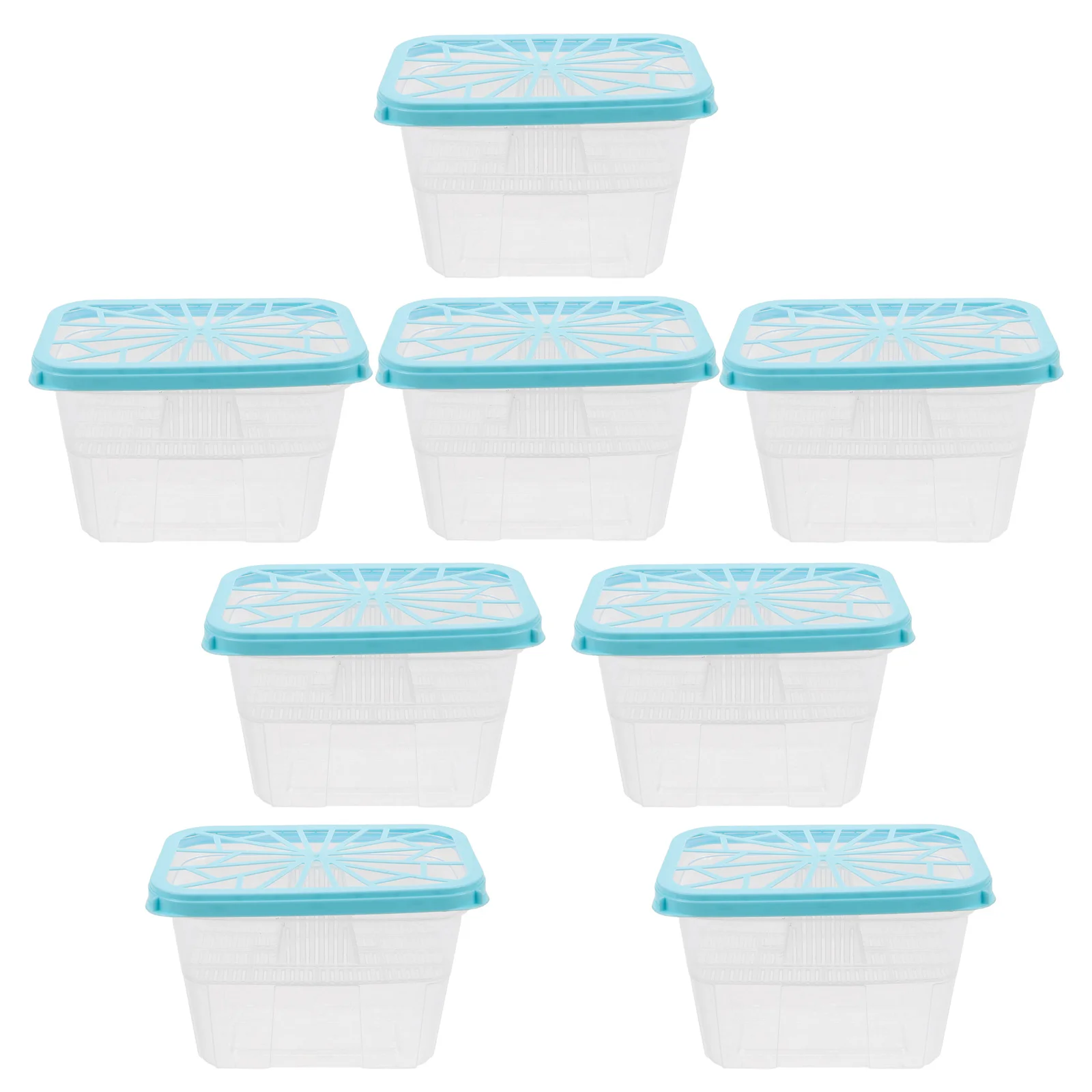 

8Pcs Reusable Moisture Absorber Box Refillable Dehumidifier Container Leak Proof Empty Case for Closet Wardrobe Basement