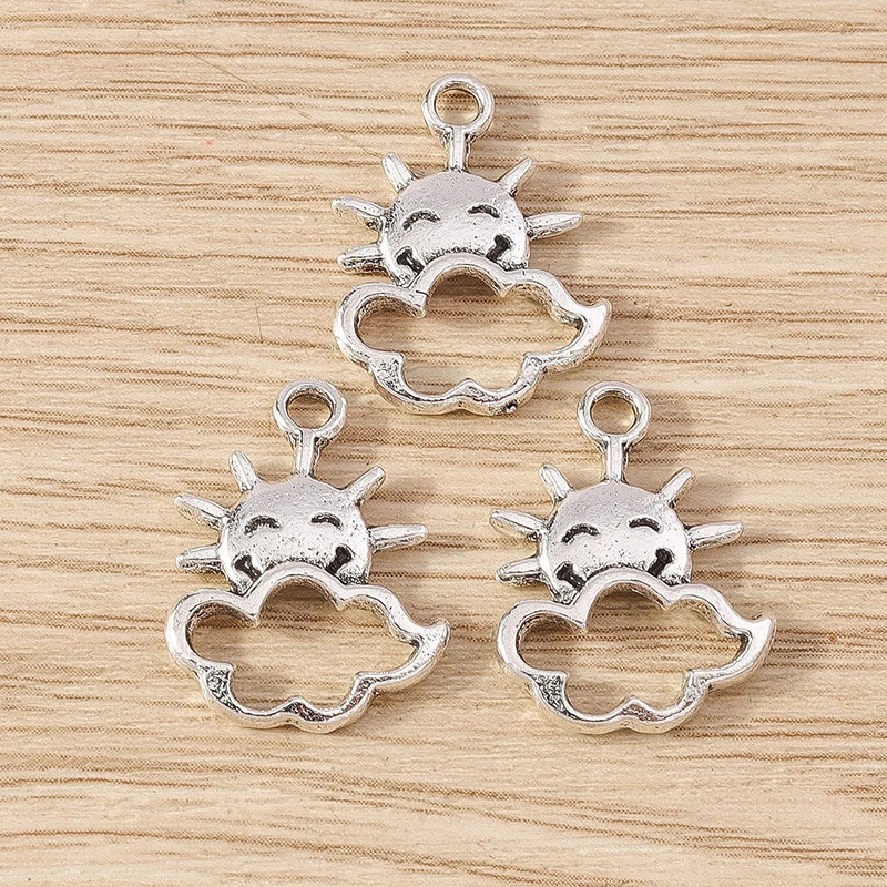 Tusember 10 Stück 28 x 34 mm niedliche Mond-Anhänger aus Legierung für die Schmuckherstellung, Halskette, Ohrringe, Armband, DIY, handgefertigtes Kunsthandwerk – Detail 29